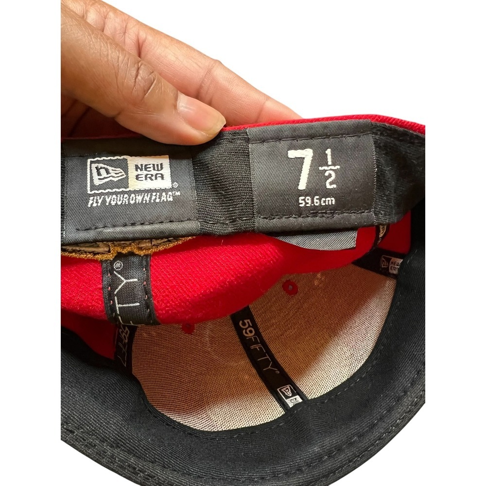 New Era 59FIFTY New Orleans Pelicans Fitted Hat Red NBA - Size 7 1/2 - New - Picture 4 of 5